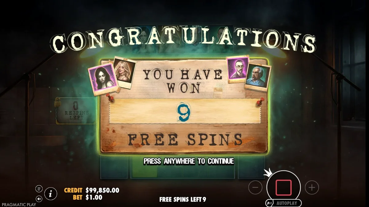 Interface do slot Sanatorium Secrets com tema de terror
